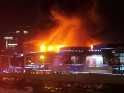 Взрыв в "Крокус сити холле" (Красногорск), 22.03.24. Фото: t.me/Groza_channel