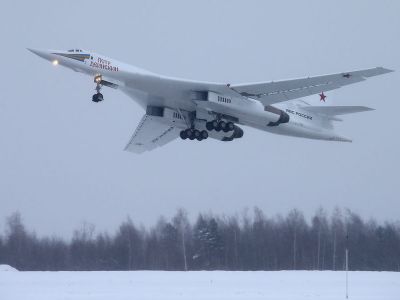 Сверхзвуковой стратегический ракетоносец Ту-160М. Фото: Марина Лысцева/ТАСС