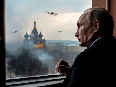 Путин и атака дронов. Коллаж: t.me